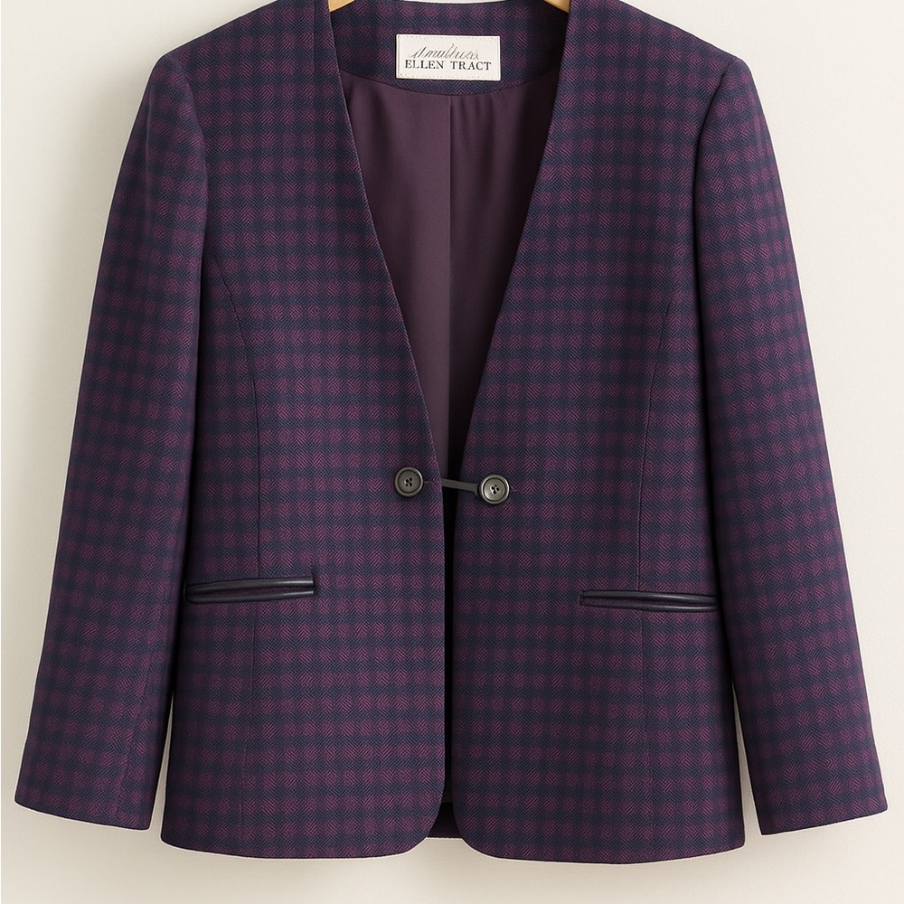 Linda Allard for Ellen Tracy Pure Wool Plaid Jacket – Vintage Size 6